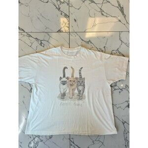 Vintage Beach Buns Cat T Shirt Funny Large